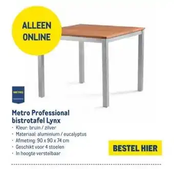 Makro Metro Professional bistrotafel Lynx aanbieding