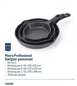 Makro Metro Professional Gietijzer pannenset aanbieding