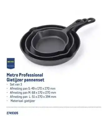 Makro Metro Professional Gietijzer pannenset aanbieding
