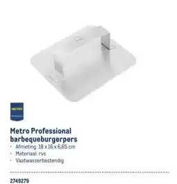 Makro Metro Professional barbequeburgerpers aanbieding