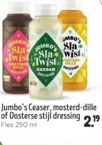Jumbo Jumbo's Ceaser, mosterd-dille of Oosterse stijl dressing aanbieding