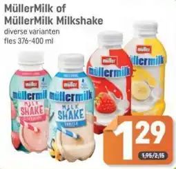 Dagwinkel MüllerMilk of MüllerMilk Milkshake aanbieding