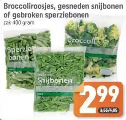 Dagwinkel Broccoliroosjes, gesneden snijbonen of gebroken sperziebonen aanbieding