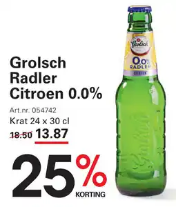 De Kweker Grolsch Radler Citroen 0.0% aanbieding