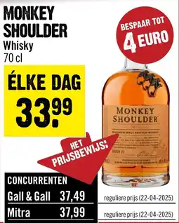 Dirck 3 Monkey shoulder whisky aanbieding