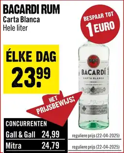 Dirck 3 Bacardi rum carta blanca aanbieding