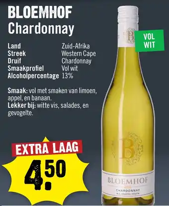 Dirck 3 Bloemhof chardonnay aanbieding