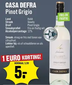 Dirck 3 Casa defra pinot grigio aanbieding