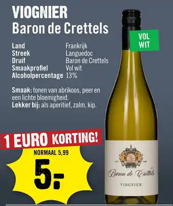 Dirck 3 Viognier baron de crettels aanbieding