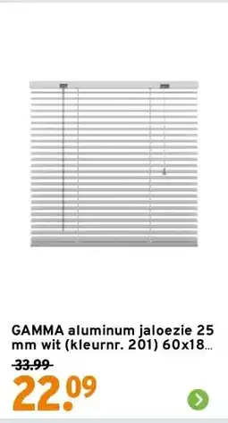 GAMMA GAMMA aluminum jaloezie 25 mm wit (kleurnr. 201) 60x180 cm (bxh) aanbieding