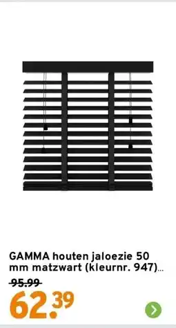 GAMMA GAMMA houten jaloezie 50 mm matzwart (kleurnr. 947) 60x180 cm (bxh) aanbieding