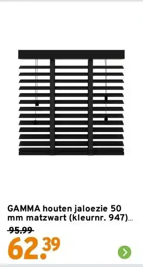 GAMMA GAMMA houten jaloezie 50 mm matzwart (kleurnr. 947) 60x180 cm (bxh) aanbieding