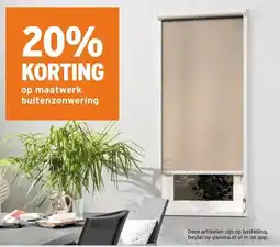 GAMMA 20% KORTING op maatwerk buitenzonwering aanbieding