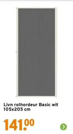 GAMMA Livn rolhordeur Basic wit 105x205 cm aanbieding