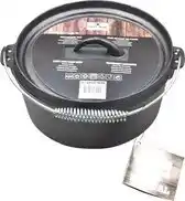 Bol.com Cast Iron - Dutch Oven - Zwart - 31 x 13cm - 8L - Gietijzer - Barbecue Pan - Vuurpot aanbieding