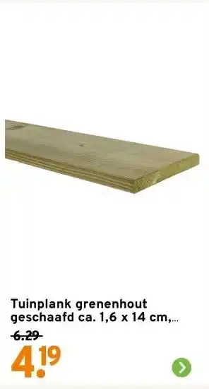 GAMMA Tuinplank grenenhout geschaafd ca. 1,6 x 14 cm, lengte ca. 240 cm aanbieding