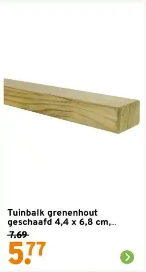 GAMMA Tuinbalk grenenhout geschaafd 4,4 x 6,8 cm, lengte ca. 240 cm aanbieding
