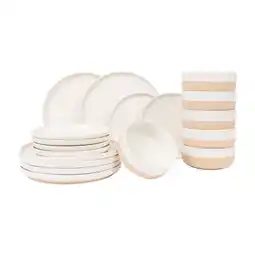 Action Serviesset Earthy - Wit/beige aanbieding
