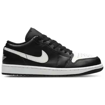Foot Locker Jordan 1 Low Heren Schoenen - Zwart - Maat: 41 - Leer - Foot Locker aanbieding