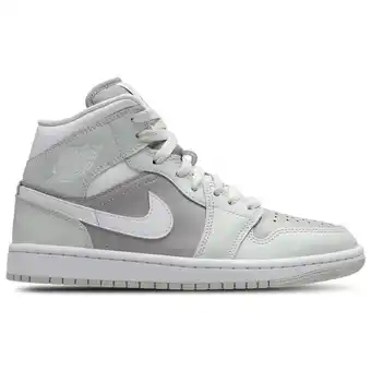 Foot Locker Jordan 1 Mid Dames Schoenen - Grijs - Maat: 36.5 - Polyester - Foot Locker aanbieding