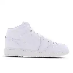 Foot Locker Jordan 1 Mid Unisex Schoenen - Wit - Maat: 36.5 - Textil, Leer - Foot Locker aanbieding