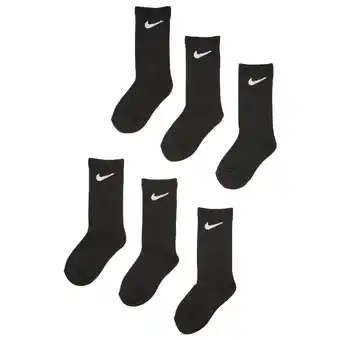 Foot Locker Nike Kids Crew 6 Pack Unisex Sokken - Zwart - Maat: 23.5 - 27 - Katoen - Foot Locker aanbieding