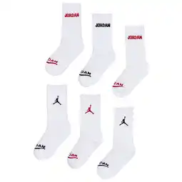 Foot Locker Jordan Kids Crew 6 Pack Unisex Sokken - Wit - Maat: 27 - 30 - Foot Locker aanbieding