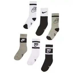 Foot Locker Nike Kids Crew 6 Pack Unisex Sokken - Wit - Maat: 27 - 35 - Katoen - Foot Locker aanbieding