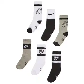 Foot Locker Nike Kids Crew 6 Pack Unisex Sokken - Wit - Maat: 27 - 35 - Katoen - Foot Locker aanbieding