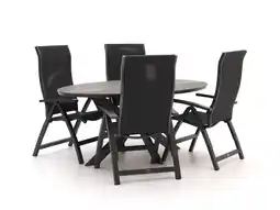 Kees Smit Bellagio Fermo/Fidenza ovaal 180cm dining tuinset 5-delig verstelbaar aanbieding