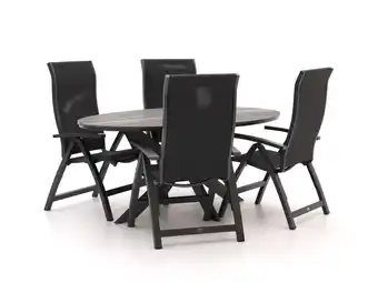 Kees Smit Bellagio Fermo/Fidenza ovaal 180cm dining tuinset 5-delig verstelbaar aanbieding