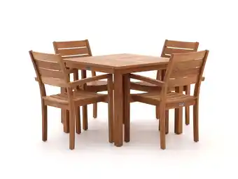 Kees Smit Sunyard Liverpool 90cm dining tuinset 5-delig stapelbaar aanbieding