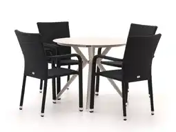 Kees Smit Forza Fossano/Sora ø 90cm dining tuinset 5-delig stapelbaar aanbieding