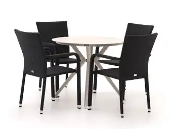 Kees Smit Forza Fossano/Sora ø 90cm dining tuinset 5-delig stapelbaar aanbieding