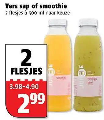 Poiesz Vers sap of smoothie aanbieding