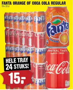 Dirck 3 Fanta orange of coca cola regular aanbieding