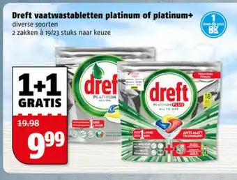 Poiesz Dreft Vaatwas 2*19/23 tabs aanbieding