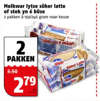 Poiesz Molkwar Lytse suker latte of stek yn e buse 2*159/246g aanbieding