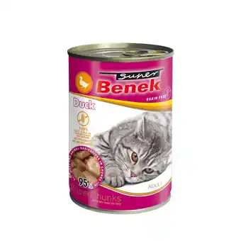 Zooplus 20x415g Super Benek Graanvrije Chunks in Saus Eend Kattenvoer nat aanbieding