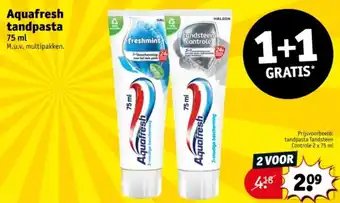 Kruidvat Aquafresh tandpasta aanbieding