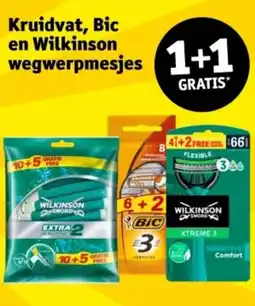 Kruidvat Kruidvat, bic en wilkinson wegwerpmesjes aanbieding