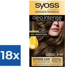Bol.com SYOSS Oleo Intense 5-10 Cool Bruin haarverf - 1 stuk - Voordeelverpakking 18 stuks aanbieding