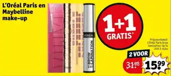 Kruidvat L'oréal paris en maybelline make up aanbieding