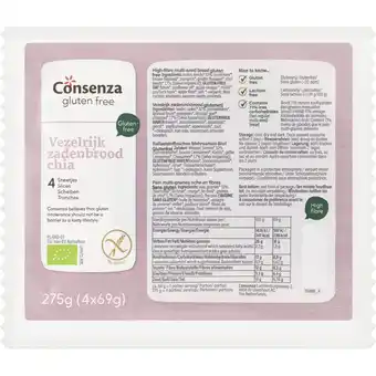 Albert Heijn Consenza Vezelrijk zadenbrood chia glutenvrij bio aanbieding