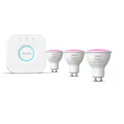 Albert Heijn Philips Starterkit wit/gekleurd 3-lampen GU10 aanbieding