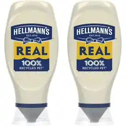 Albert Heijn Hellmann's Real mayonaise knijpfles 2-pack aanbieding