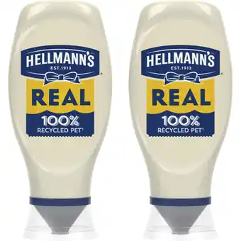 Albert Heijn Hellmann's Real mayonaise knijpfles 2-pack aanbieding