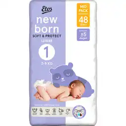 Albert Heijn Etos New born soft & protect luiers maat 1 aanbieding