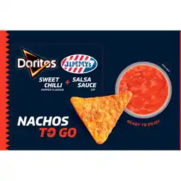 Jumbo Nachos to Go Doritos Sweet Chilli Pepper Flavour + Jimmy's Salsa Sauce Dip aanbieding
