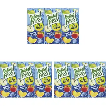 Albert Heijn DubbelFrisss 1Kcal Appel-Perzik 3x 6-pack aanbieding